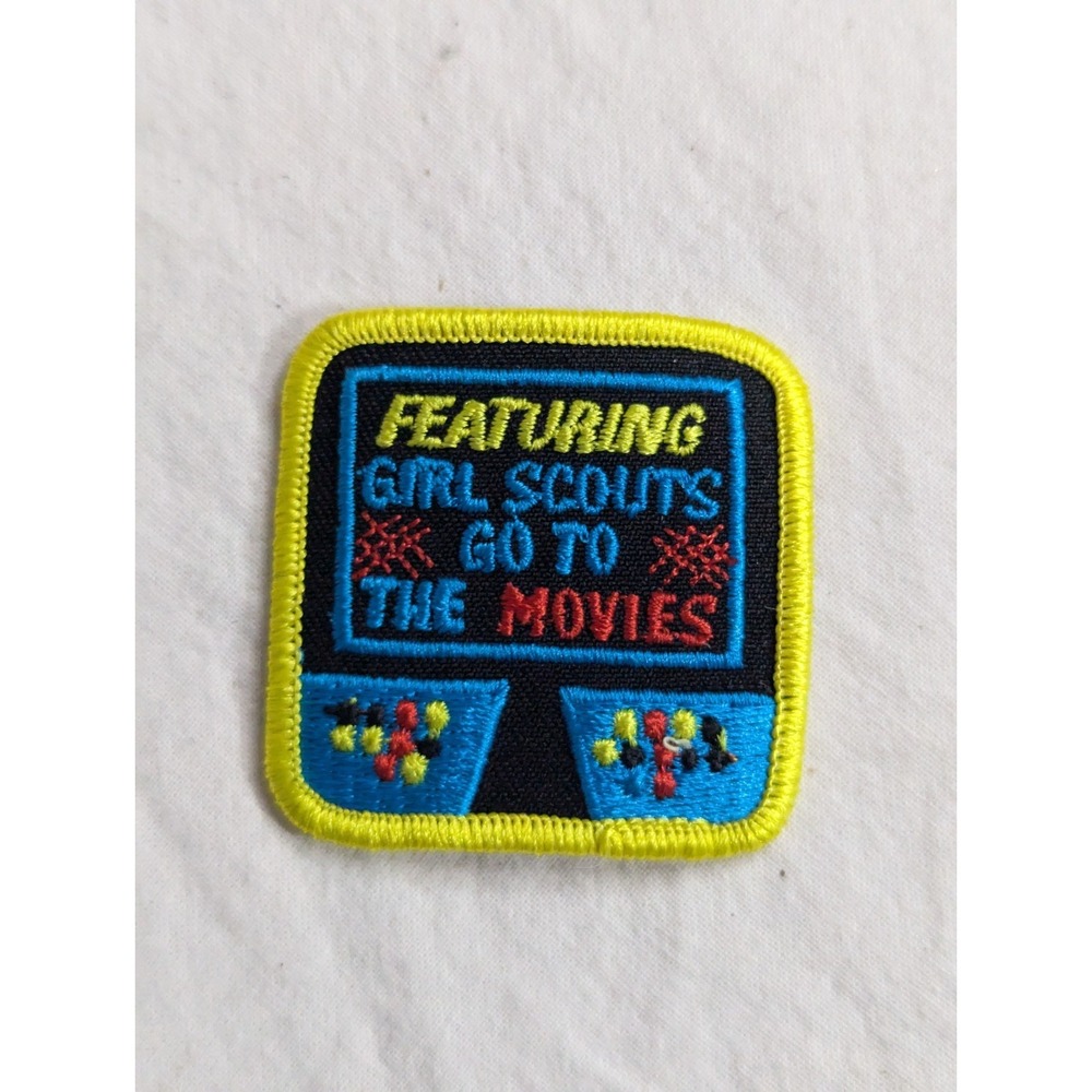 Vintage Featuring Girl Scouts Go‎ to the Movies square embroidered patch